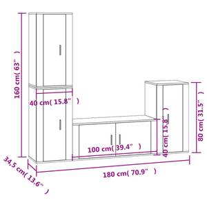 TV-Schrank 4er Set D531 Weiß