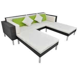 Gartenmöbel-Set (4-teilig) 294024 Schwarz - Metall - Polyrattan - 68 x 29 x 100 cm