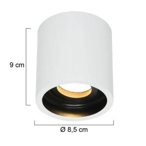 Strahler, Spots & Aufbaustrahler Pélite Plexiglas / Fer - 1 ampoule - Noir - Blanc