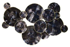 Wanddeko Metall Water on Plates Schwarz - Metall - 117 x 72 x 8 cm
