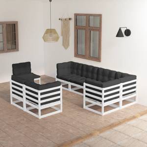 Garten-Lounge-Set (8-teilig) 3009805-2 Anthrazit - Weiß