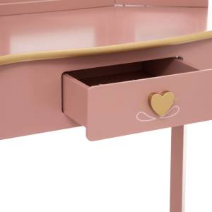 Coiffeuse Avec Tabouret Sissi Rose Atmos Rose foncé - Bois manufacturé - 29 x 99 x 60 cm