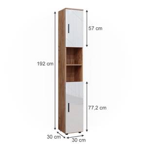 Badschrank Irma 40511 Hochglanz Weiß - Eiche