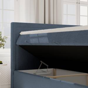 Premium Boxspringbett Jodan Stoff Baloo Dunkelblau - Breite: 142 cm