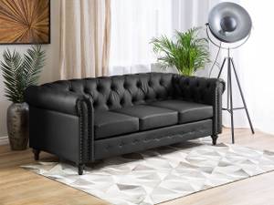 3-Sitzer Sofa CHESTERFIELD Schwarz - 208 x 78 x 88 cm