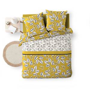 Housse de couette + 2 taies d'oreiller M Jaune - Textile - 240 x 1 x 220 cm