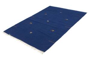 Kelim Modern - 180x120cm Blau - Naturfaser - 120 x 1 x 180 cm