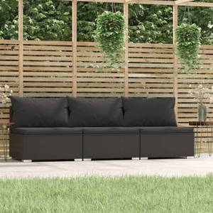 Garten-Lounge-Set (3-teilig) 3013629-13 Schwarz - 70 x 61 x 210 cm