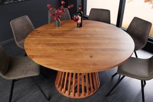 Esstisch MAISON JADE Braun - Massivholz - Holzart/Dekor - 130 x 77 x 130 cm