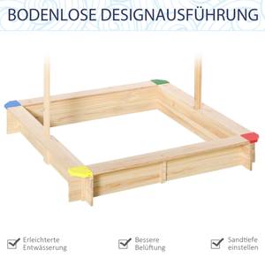 Sandbox 343-035 Braun - Massivholz - 120 x 120 x 120 cm