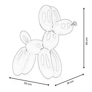 Harz-Skulptur Ballonhund Weiß - 50 x 46 x 18 cm