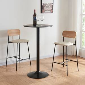 Lot de 2 tabourets de bar Jyväskylä Beige - Cuir synthétique - 40 x 89 x 45 cm