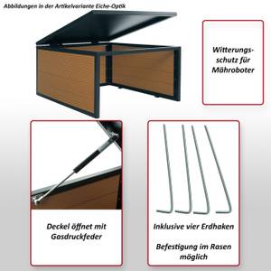 Mähroboter-Garage mit Deckel L45 Braun - Grau - Metall - 60 x 35 x 70 cm