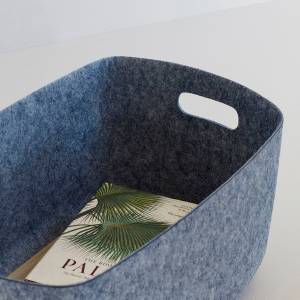 Filzkörbe Mellow(4er Set) Blau - Textil - 24 x 19 x 36 cm