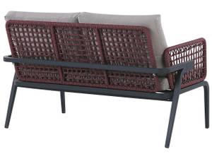 Lounge Set SCIACCA Schwarz - Grau - Rot - Metall - 131 x 80 x 72 cm