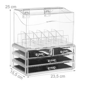 2 x Make Up Organizer transparent Kunststoff - 24 x 25 x 16 cm