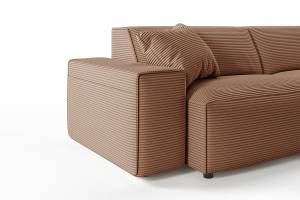 Sofa RANI Ecksofa Cord Braun - Ecke davorstehend rechts