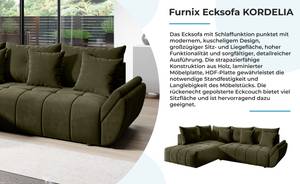 Ecksofa Kordelia Dunkelgrün