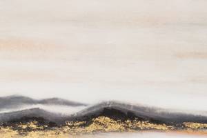 Acrylbild handgemalt Goldene Steppe Beige - Schwarz - Massivholz - Textil - 100 x 75 x 4 cm