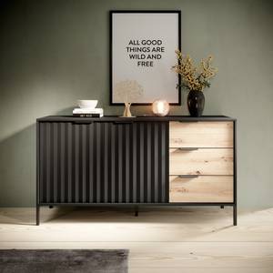 Sideboard RAVIN Schwarz - Eiche Dunkel