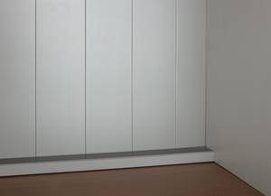 Vitrinenschrank Luzerna Grau - Massivholz - 131 x 191 x 45 cm