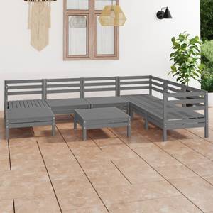 Garten-Lounge-Set Grau - Massivholz - Holzart/Dekor - 64 x 29 x 64 cm