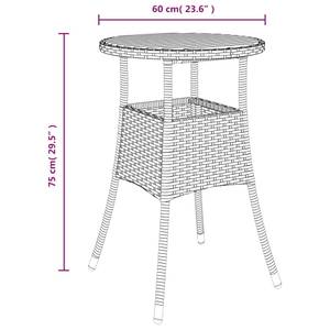 Table de jardin Gris - Bois massif - Bois/Imitation - 60 x 75 x 60 cm