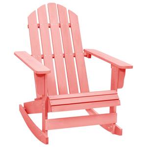 Chaise à bascule de jardin 3009982 Rose foncé - Bois massif - Bois/Imitation - 70 x 92 x 92 cm
