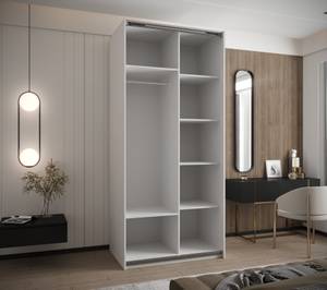 Armoire Lux 3 Noir - Imitation chêne - Blanc - Largeur : 110 cm