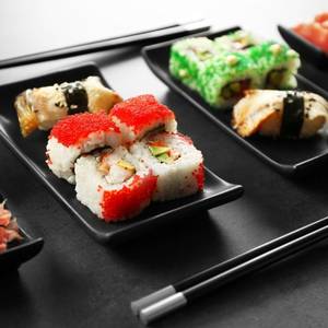 Sushi Set 2206728 Schwarz - Keramik - 21 x 3 x 27 cm