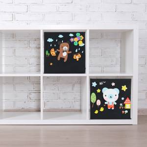 DIY Aufbewahrungsboxen für Kinder Schwarz - Papier - Kunststoff - Textil - 31 x 31 x 31 cm
