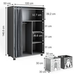 Kleiderschrank Doros 40644 Grau