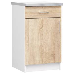 Küchenschrank LIMA 50 1T 1S Braun - Weiß - Holzwerkstoff - 50 x 82 x 45 cm