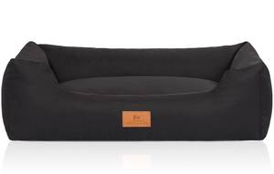 Hundebett Lotte mit Handwebcharakter Schwarz - 63 x 23 x 85 cm