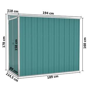 Abri de jardin 3006853 Vert - Profondeur : 194 cm