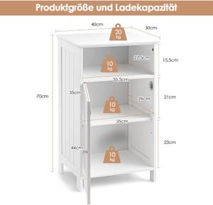 Badezimmerschrank Sideboard Weiß - Holzwerkstoff - 30 x 70 x 40 cm