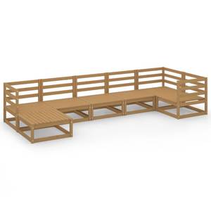 Garten-Lounge-Set (7-teilig) 3009811-1 Braun - Massivholz - Holzart/Dekor - 70 x 30 x 70 cm