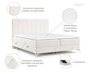 Boxspringbett Aggaz Ecru - Breite: 140 cm