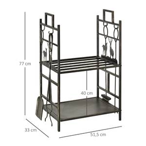 Kaminholzständer 842-152 Braun - Metall - 5 x 33 x 51 cm