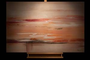 Acrylbild handgemalt Rosewater Tides Beige - Orange - Massivholz - Textil - 120 x 80 x 4 cm