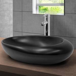 Waschbecken ML-Design Schwarz - Keramik - Metall - 38 x 15 x 59 cm