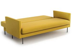 Salma 3-Sitzer-Sofa mit Schlaffunktion Gelb - Holzwerkstoff - Massivholz - Textil - Holzart/Dekor - Holz teilmassiv - 211 x 88 x 95 cm