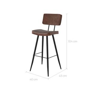 Tabouret de bar Texas (Lot de 2) Marron foncé