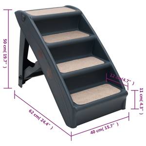 Escalier pour chien 3008583 Gris foncé