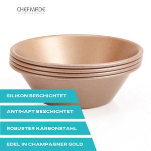 CHEFMADE 4er Set Minikuchenform Gold - Metall - 9 x 5 x 9 cm