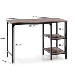 Bureau Colón 2 Rayons, 110 cm Noir