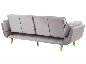 Canapé convertible ASBY Gris - Gris lumineux - Chêne clair