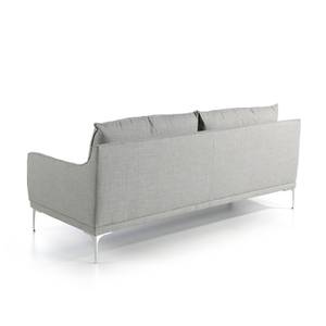 Sitzer-Sofa, gepolstert mit grauem Stoff Grau - Textil - 213 x 91 x 95 cm