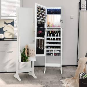 Schmuckschrank neigungsverstellbar Weiß - Holzwerkstoff - 36 x 158 x 41 cm