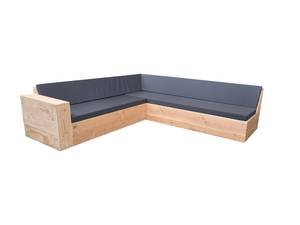 Lounge-Set Braun - Massivholz - 200 x 70 x 250 cm